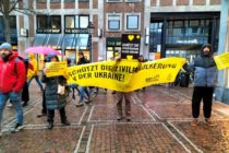 Demonstration auf dem Aachener Katschhof gegen den russischen Angriffskrieg gegen die Ukraine